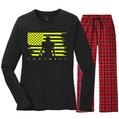 American Football Apparel Football Women's Long Sleeve Flannel Pajama Set 