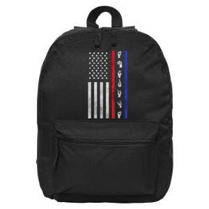 American Flag Asl American Sign Language America Usa 16 in Basic Backpack