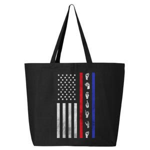 American Flag Asl American Sign Language America Usa 25L Jumbo Tote