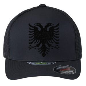 Albania Flag Albanian Doubleheaded Eagle Flexfit Unipanel Trucker Cap