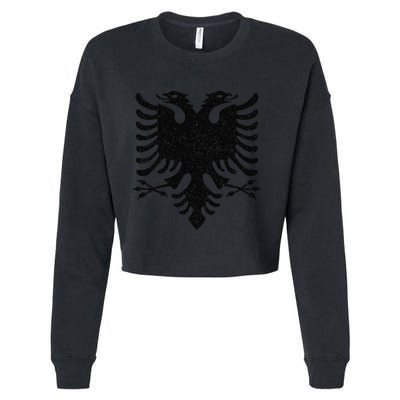 Albania Flag Albanian Doubleheaded Eagle Cropped Pullover Crew