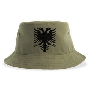 Albania Flag Albanian Doubleheaded Eagle Sustainable Bucket Hat