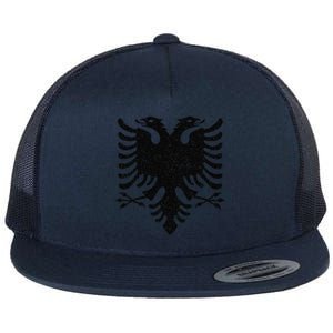 Albania Flag Albanian Doubleheaded Eagle Flat Bill Trucker Hat