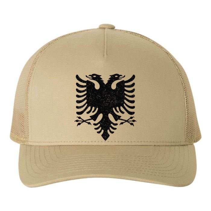 Albania Flag Albanian Doubleheaded Eagle Yupoong Adult 5-Panel Trucker Hat