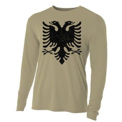 Albania Flag Albanian Doubleheaded Eagle Cooling Performance Long Sleeve Crew