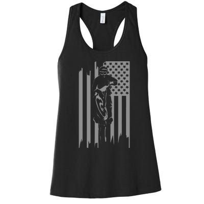 American FlagMotocross Apparel Motocross Dirt Bike Women's Racerback Tank