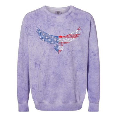 American Flag An Eagle Mullet Patriotic For Dad Husband Colorblast Crewneck Sweatshirt