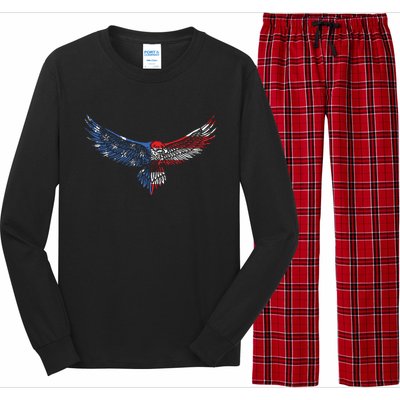 American Flag An Eagle Mullet Patriotic For Dad Husband Long Sleeve Pajama Set