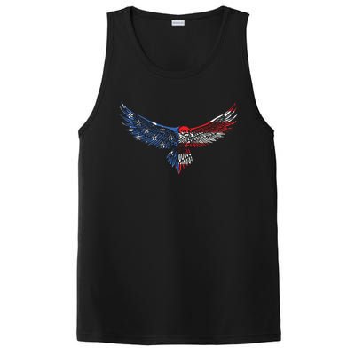 American Flag An Eagle Mullet Patriotic For Dad Husband PosiCharge Competitor Tank