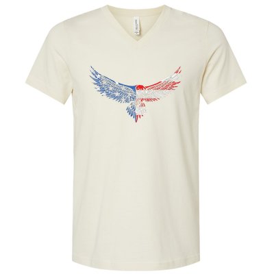 American Flag An Eagle Mullet Patriotic For Dad Husband V-Neck T-Shirt