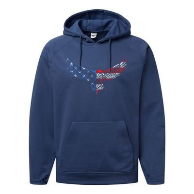 American Flag An Eagle Mullet Patriotic For Dad Husband Performance Fleece Hoodie