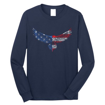 American Flag An Eagle Mullet Patriotic For Dad Husband Long Sleeve Shirt