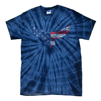 American Flag An Eagle Mullet Patriotic For Dad Husband Tie-Dye T-Shirt