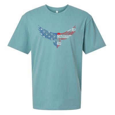 American Flag An Eagle Mullet Patriotic For Dad Husband Sueded Cloud Jersey T-Shirt