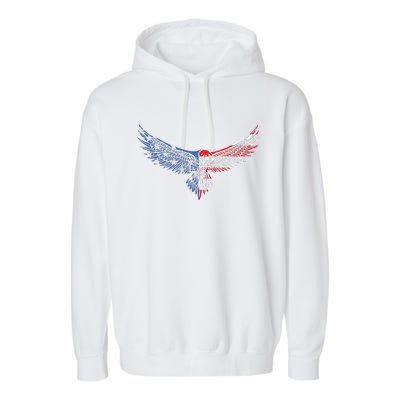 American Flag An Eagle Mullet Patriotic For Dad Husband Garment-Dyed Fleece Hoodie