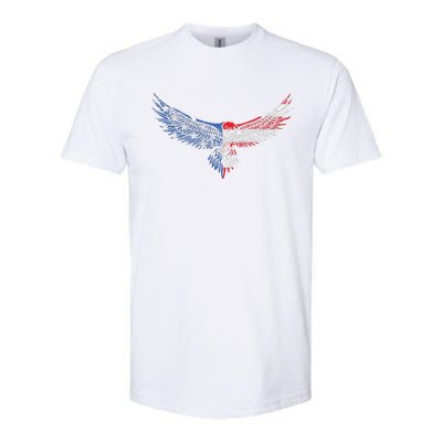 American Flag An Eagle Mullet Patriotic For Dad Husband Softstyle CVC T-Shirt