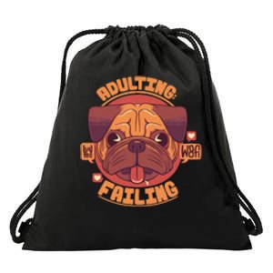 Adulting Failing Drawstring Bag