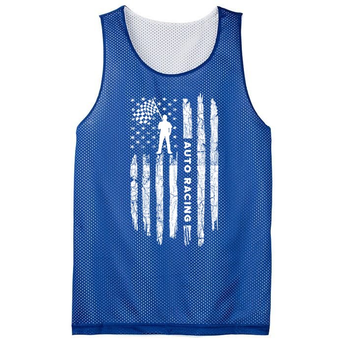 American Flag Auto Racing Clothing Gift Vintage Auto Racing Meaningful Gift Mesh Reversible Basketball Jersey Tank