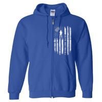 American Flag Auto Racing Clothing Gift Vintage Auto Racing Meaningful Gift Full Zip Hoodie