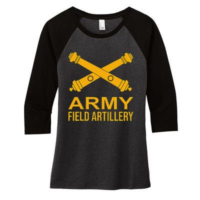 Army Field Artillery Branch Us Usa Women's Tri-Blend 3/4-Sleeve Raglan Shirt