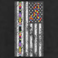 American Flag Autism Awareness Puzzle Piece & Ribbon Adult Drive Performance Visor