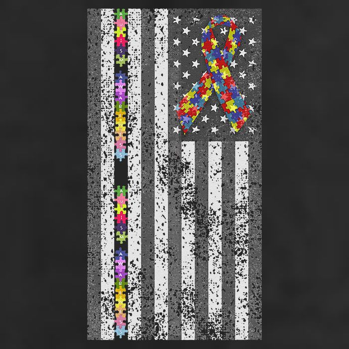 American Flag Autism Awareness Puzzle Piece & Ribbon Adult Drive Performance Visor