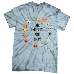 All Feelings are Okay School Teacher Psychologist Counselor Tie-Dye T-Shirt