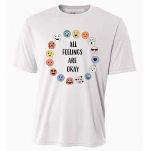 All Feelings are Okay School Teacher Psychologist Counselor Cooling Performance Crew T-Shirt