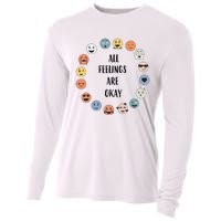 All Feelings are Okay School Teacher Psychologist Counselor Cooling Performance Long Sleeve Crew