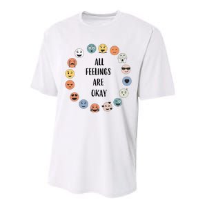 All Feelings are Okay School Teacher Psychologist Counselor Performance Sprint T-Shirt