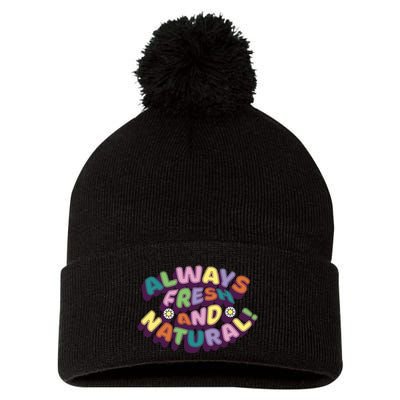 Always Fresh And Natural Colorful Pom Pom 12in Knit Beanie