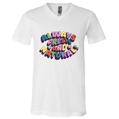 Always Fresh And Natural Colorful V-Neck T-Shirt