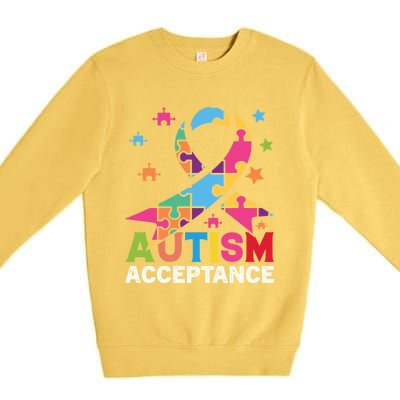 Acceptance For Autism Awareness Gift Premium Crewneck Sweatshirt