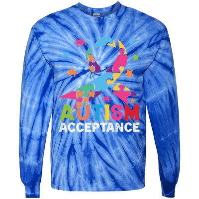 Acceptance For Autism Awareness Gift Tie-Dye Long Sleeve Shirt