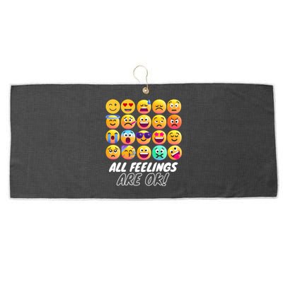 All Feelings Are Okaytal Health Counselor Psychologist Large Microfiber Waffle Golf Towel