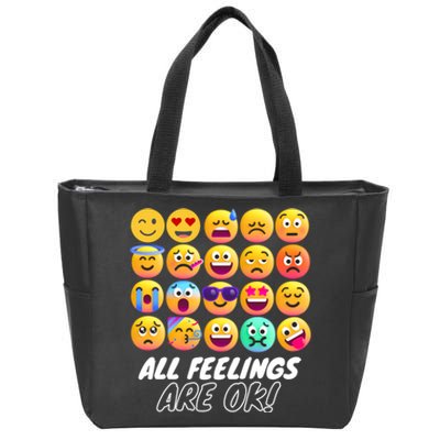 All Feelings Are Okaytal Health Counselor Psychologist Zip Tote Bag