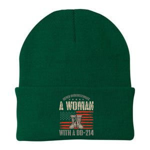 american flag A Woman With A Dd214 Female Veteran Knit Cap Winter Beanie