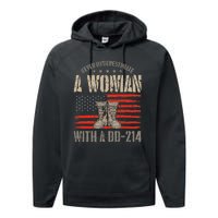 american flag A Woman With A Dd214 Female Veteran Performance Fleece Hoodie