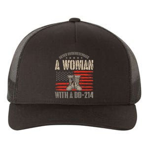 american flag A Woman With A Dd214 Female Veteran Yupoong Adult 5-Panel Trucker Hat