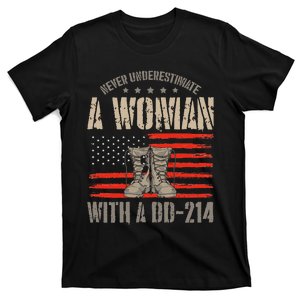 american flag A Woman With A Dd214 Female Veteran T-Shirt