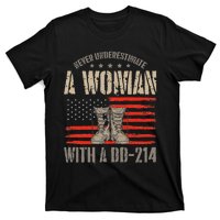 american flag A Woman With A Dd214 Female Veteran T-Shirt