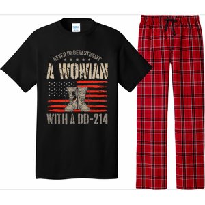 american flag A Woman With A Dd214 Female Veteran Pajama Set