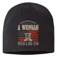 american flag A Woman With A Dd214 Female Veteran Sustainable Beanie