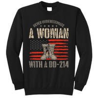 american flag A Woman With A Dd214 Female Veteran Tall Sweatshirt