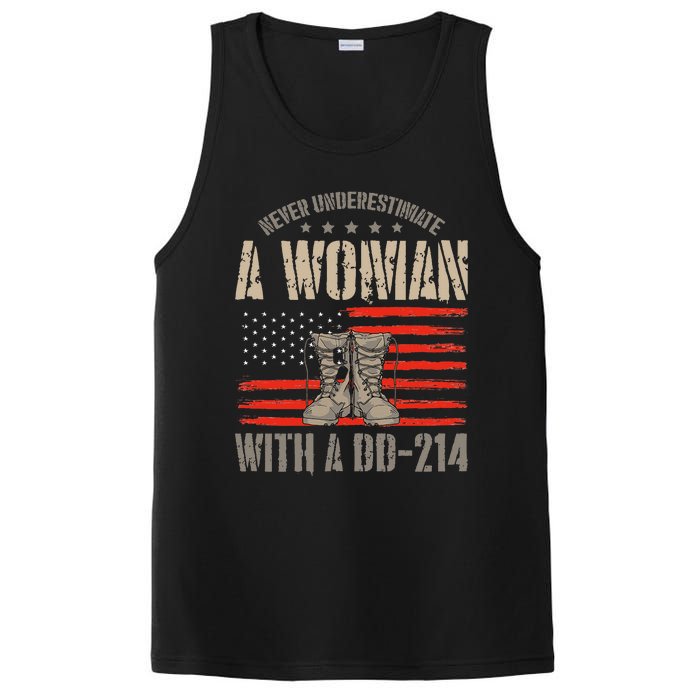 american flag A Woman With A Dd214 Female Veteran PosiCharge Competitor Tank