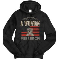 american flag A Woman With A Dd214 Female Veteran Tie Dye Hoodie