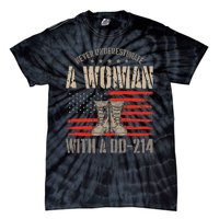 american flag A Woman With A Dd214 Female Veteran Tie-Dye T-Shirt