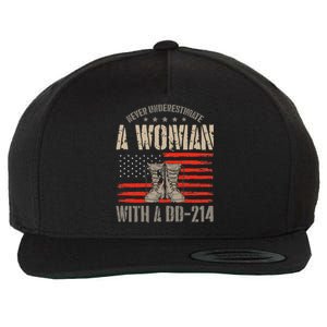 american flag A Woman With A Dd214 Female Veteran Wool Snapback Cap