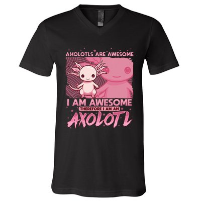 Axolotl For Axolotls Are Awesome V-Neck T-Shirt