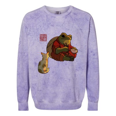 A Frog And A Kitty Colorblast Crewneck Sweatshirt